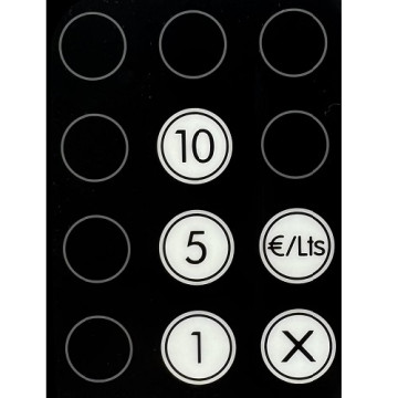 Etiquetas personalizadas te teclados de surtidores Petrotec